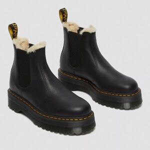 Dr Martens 2976 Faux Fur Platform Chelsea Boots